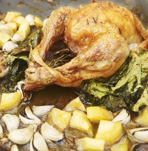 Roast Chicken with Forty Cloves of Garlic