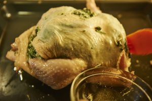 basting the chicken