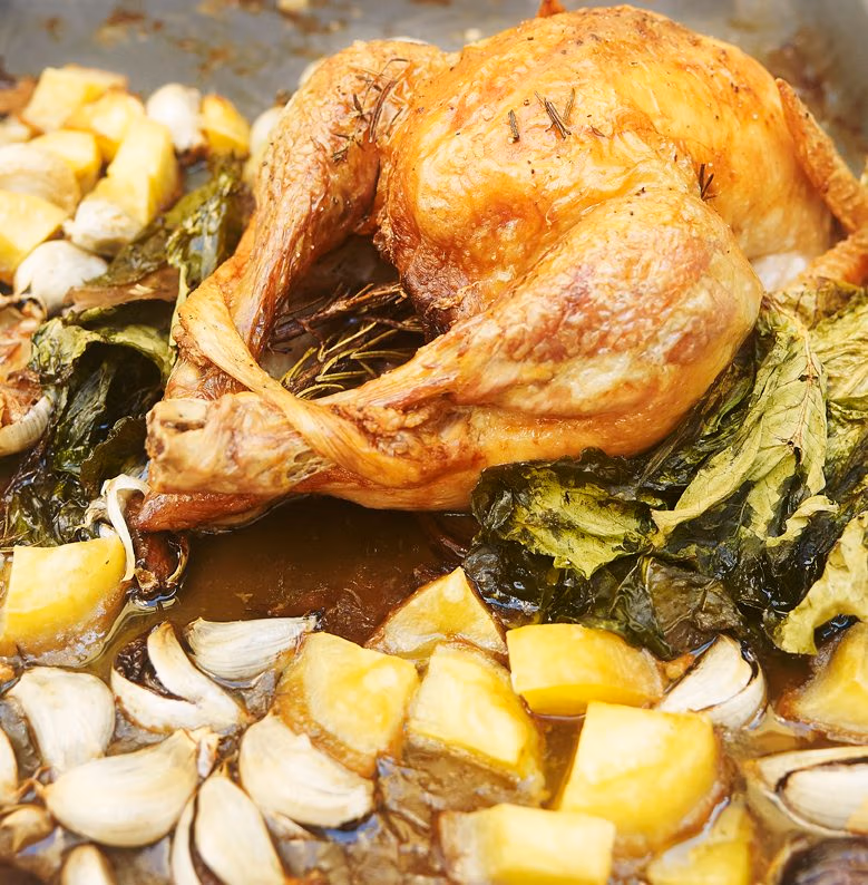 Roast Chicken with Forty Cloves of Garlic